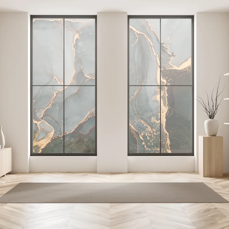 Fensteraufkleber luxuriöse türkis abstraktion mit goldenen adern