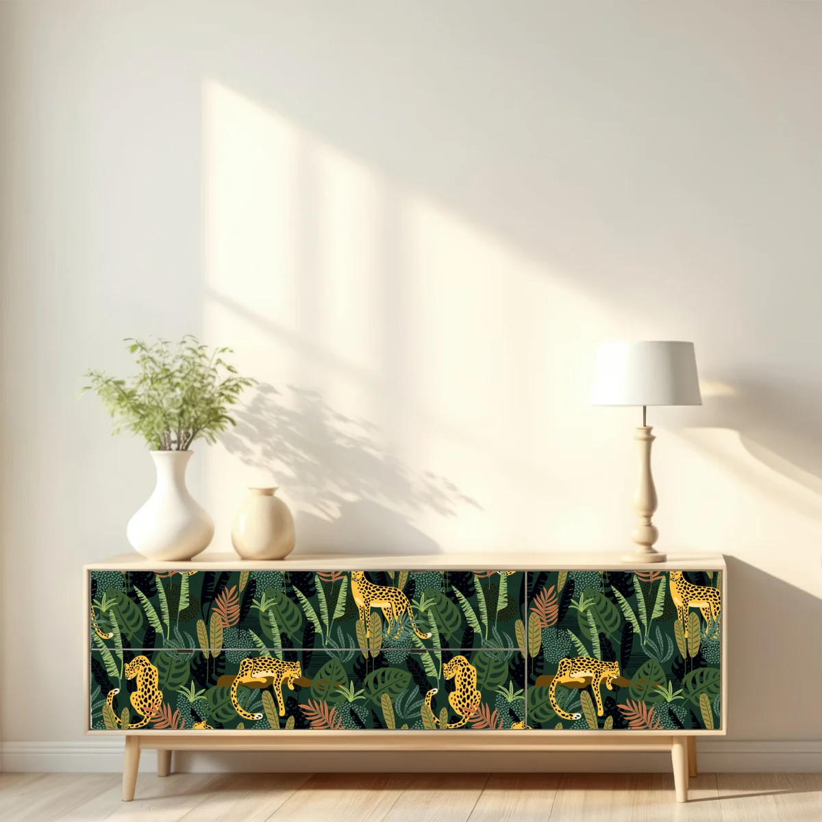 Repositionierbarer Aufkleber tropisches leopardenmuster Repositionierbarer Aufkleber tropisches leopardenmuster