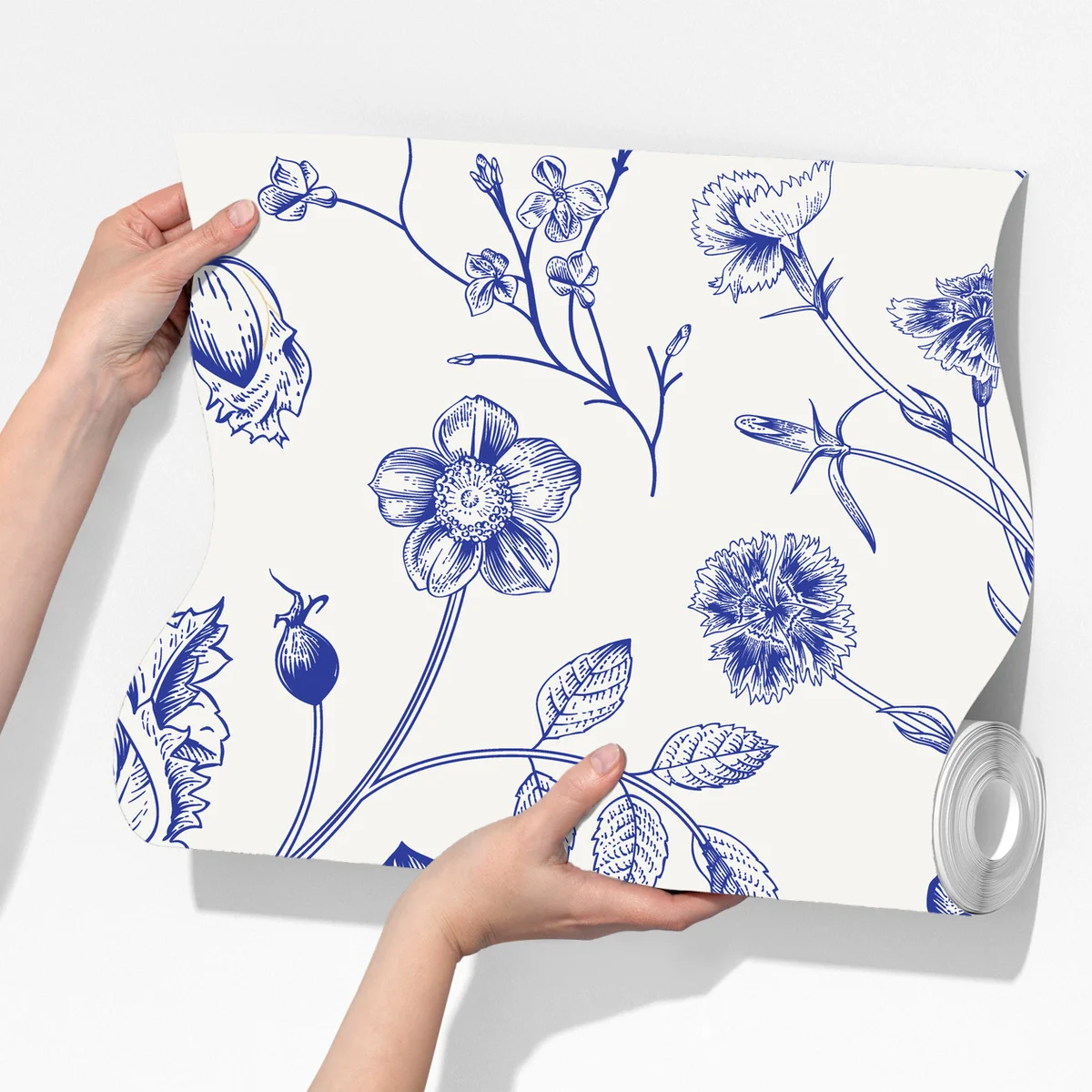 Fototapete klassisches blaues toile blumenmuster Fototapete klassisches blaues toile blumenmuster