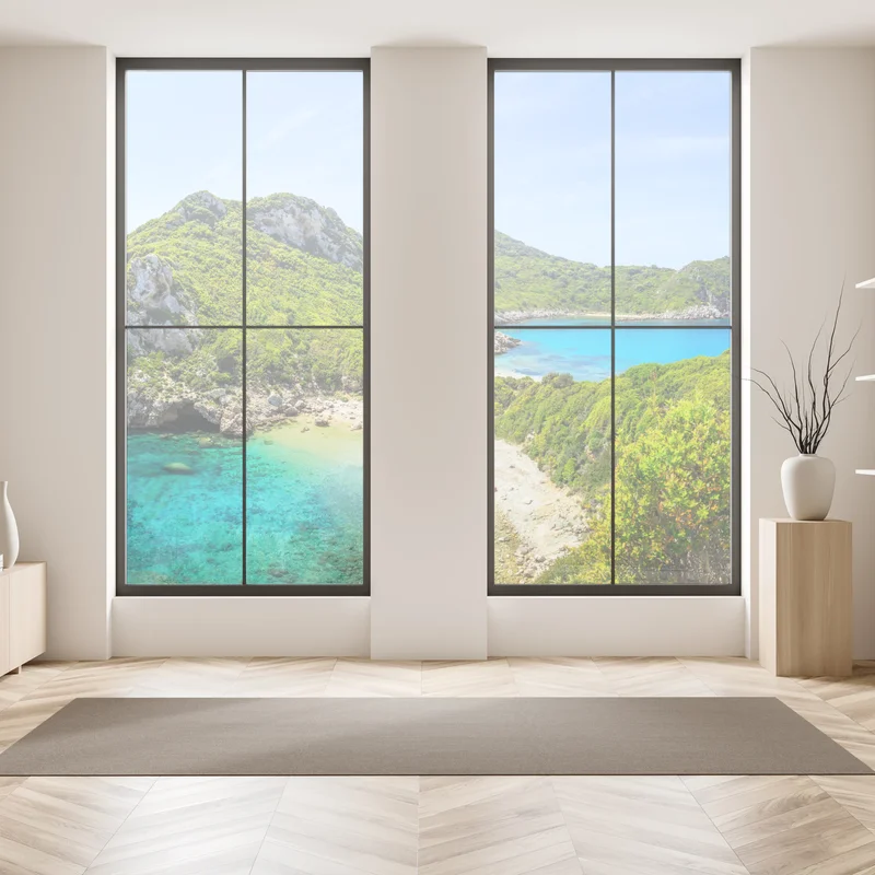 Fensteraufkleber türkisbucht auf einer insel