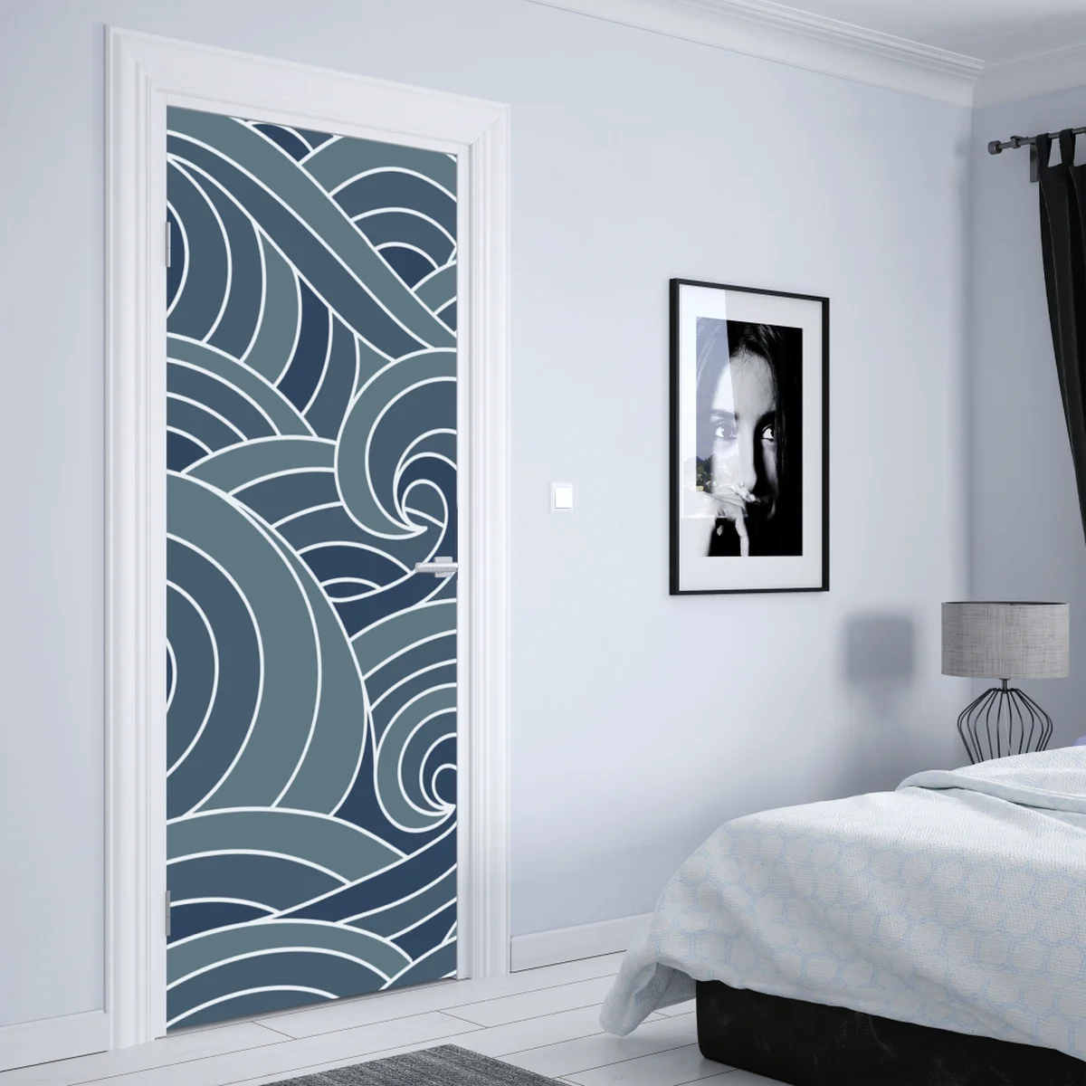 Türaufkleber stilisiertes wellenmuster Türaufkleber stilisiertes wellenmuster