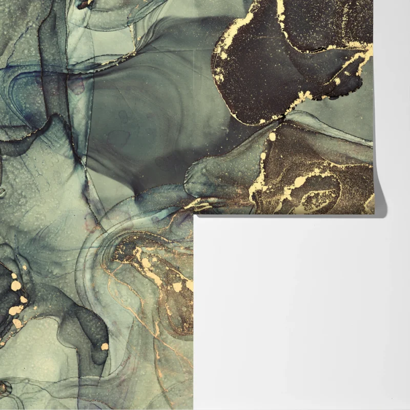 Fototapeta turkusowo-złota abstrakcja płynna Fototapeta turkusowo-złota abstrakcja płynna