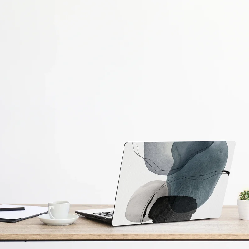 Naklejka na laptopa spokojne niebieskie akwarelowe kule