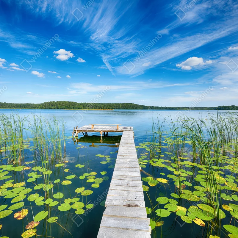 Leinwandbild steg in Masuren im sommer Leinwandbild steg in Masuren im sommer