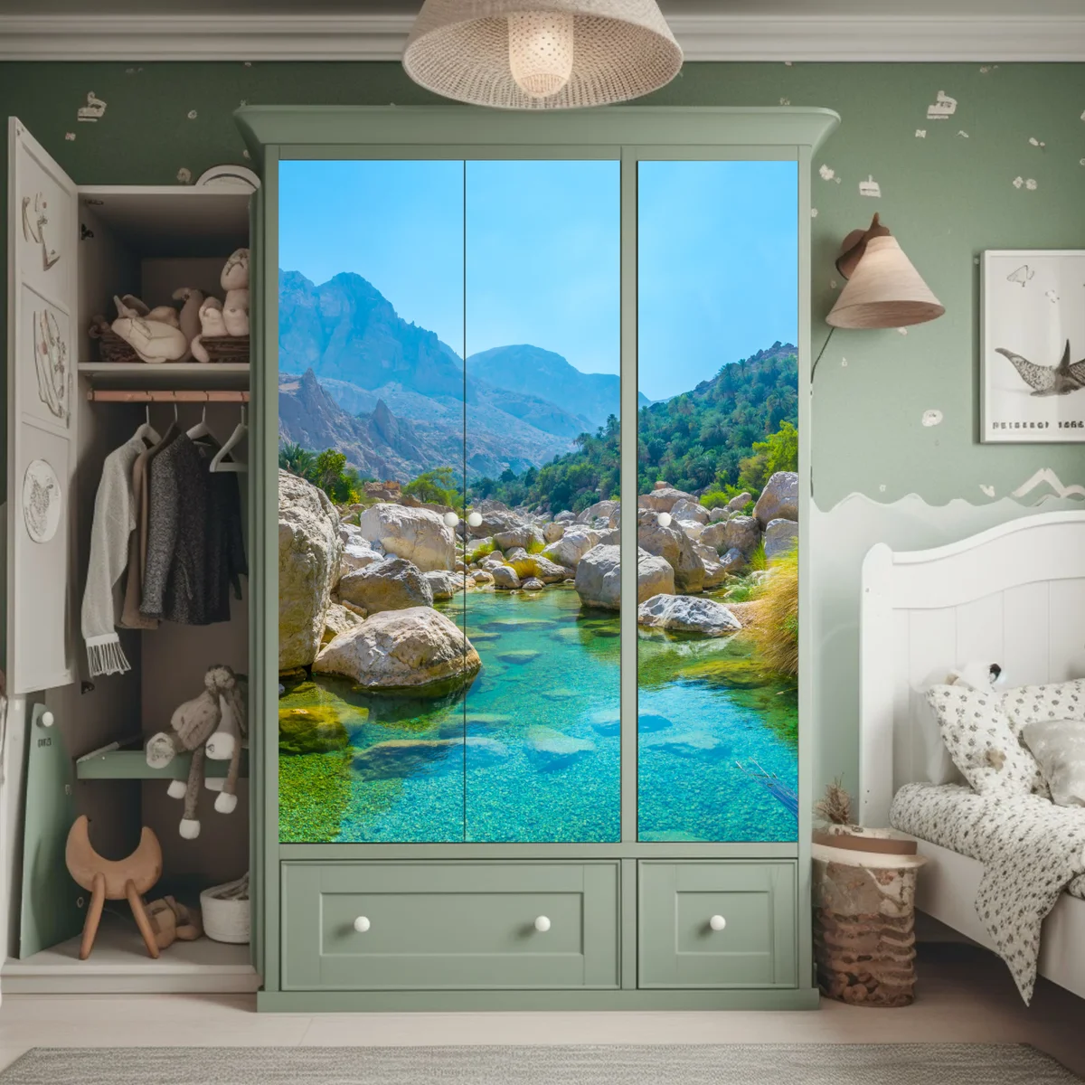 Schrankaufkleber türkisfarbene bergoase Schrankaufkleber türkisfarbene bergoase