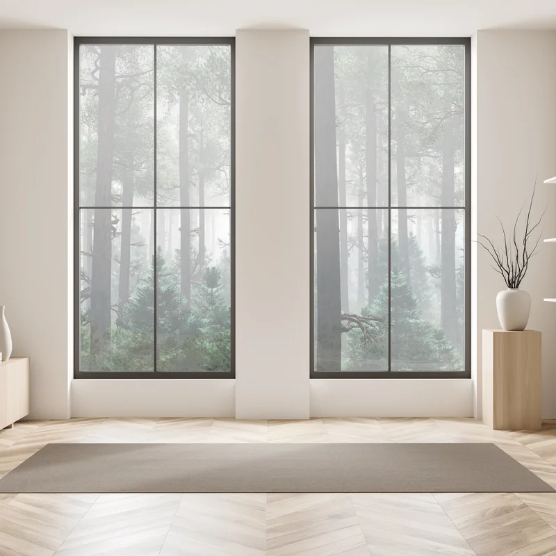 Fensteraufkleber nebliger immergrüner wald