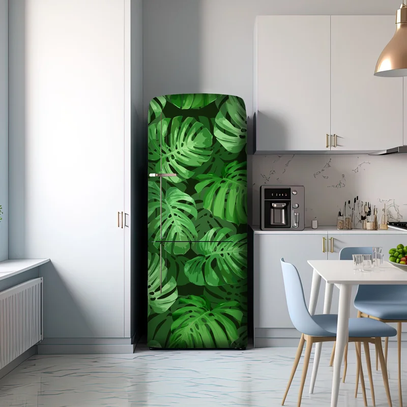 Kühlschrankaufkleber tropisches monstera-blattmuster