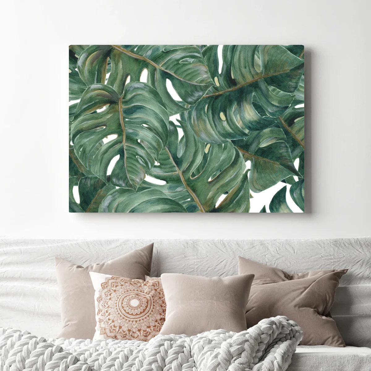 Leinwandbild monstera blätter in aquarell Leinwandbild monstera blätter in aquarell