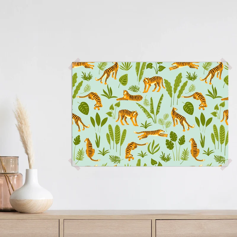 Poster verspieltes tiger dschungel muster Poster verspieltes tiger dschungel muster