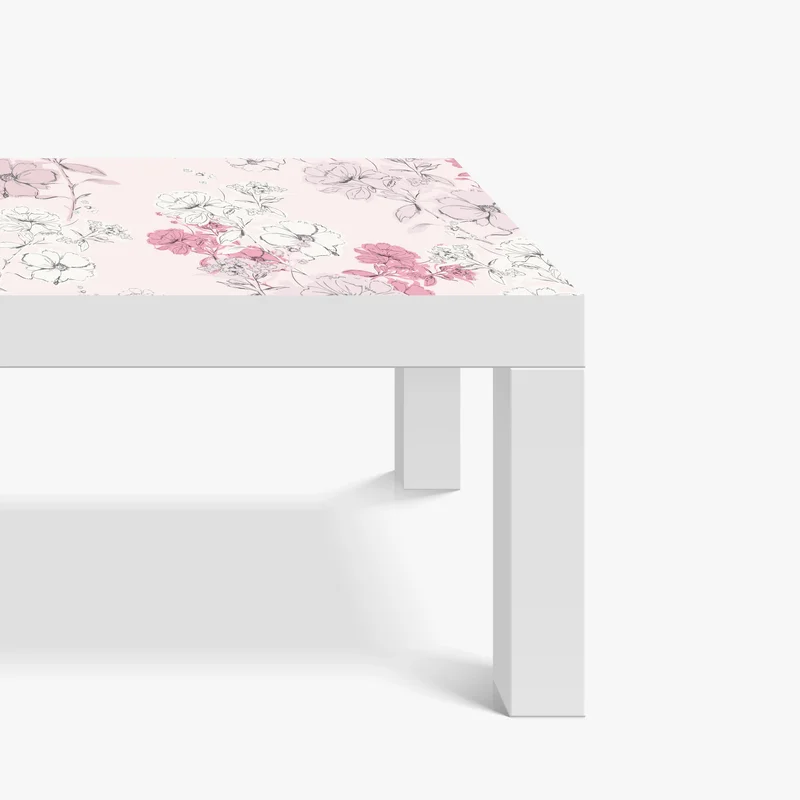 Tischaufkleber und Schreibtischaufkleber zartes rosa blumenmuster
