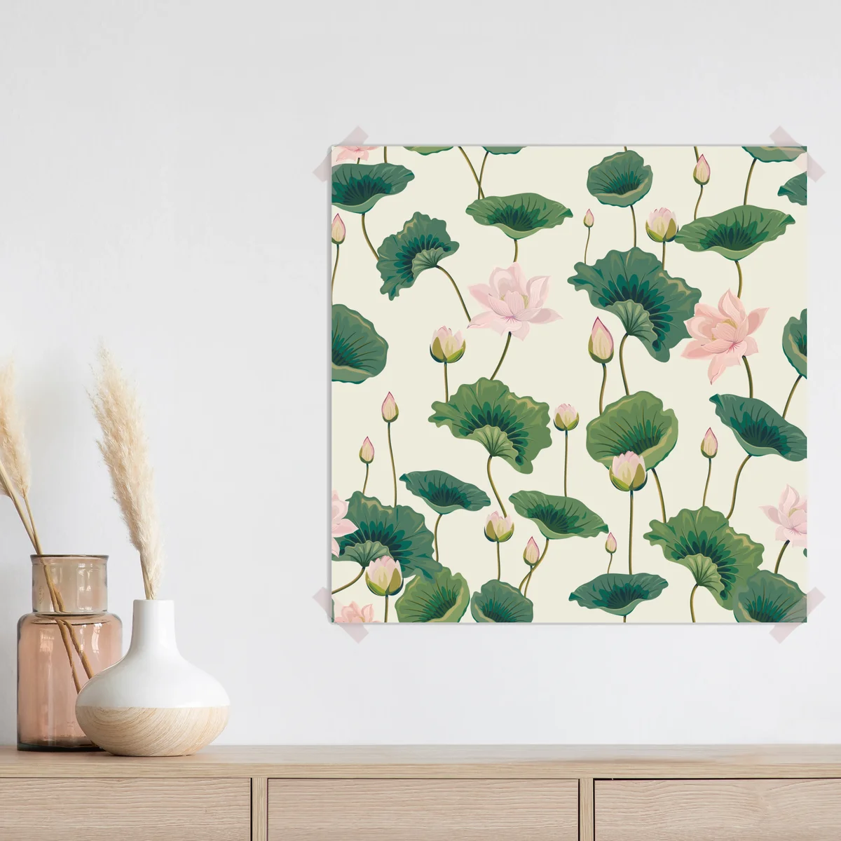 Poster ruhiges botanisches lotosmuster Poster ruhiges botanisches lotosmuster