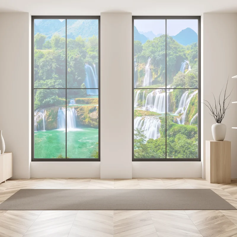 Fensteraufkleber smaragdgrüne kaskaden