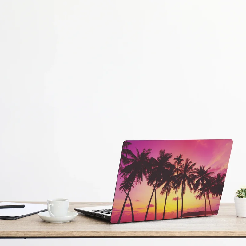 Laptop-Aufkleber tropischer sonnenuntergang mit palmen, Thailand