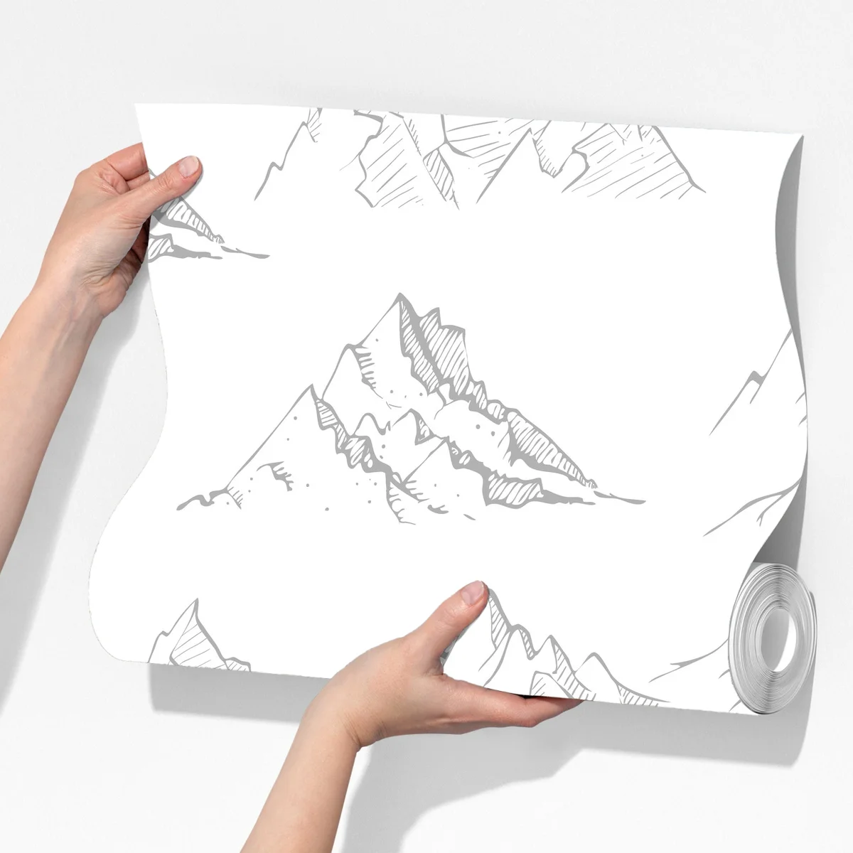 Fototapete handgezeichnetes bergmuster Fototapete handgezeichnetes bergmuster