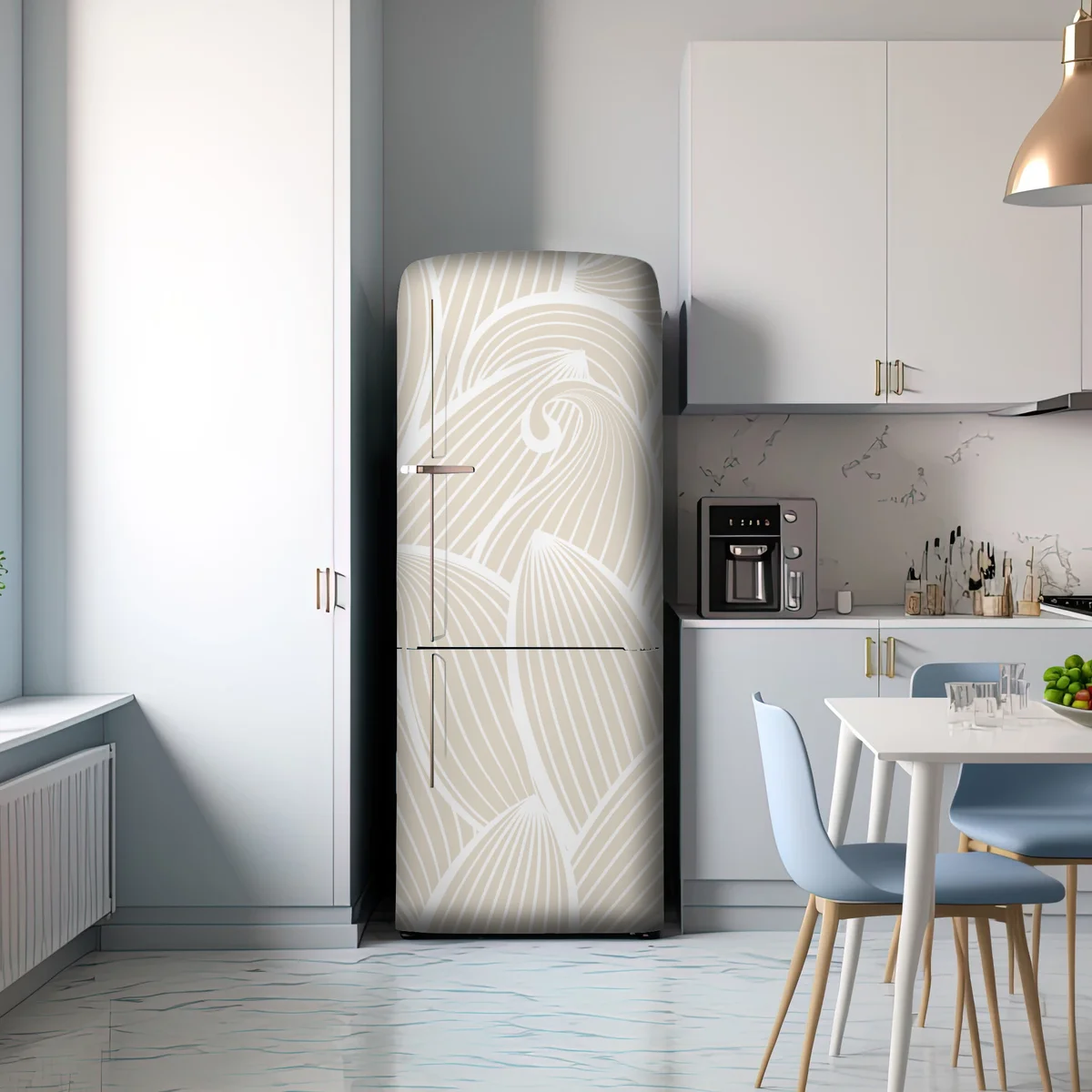 Kühlschrankaufkleber zartes beige botanisches muster Kühlschrankaufkleber zartes beige botanisches muster