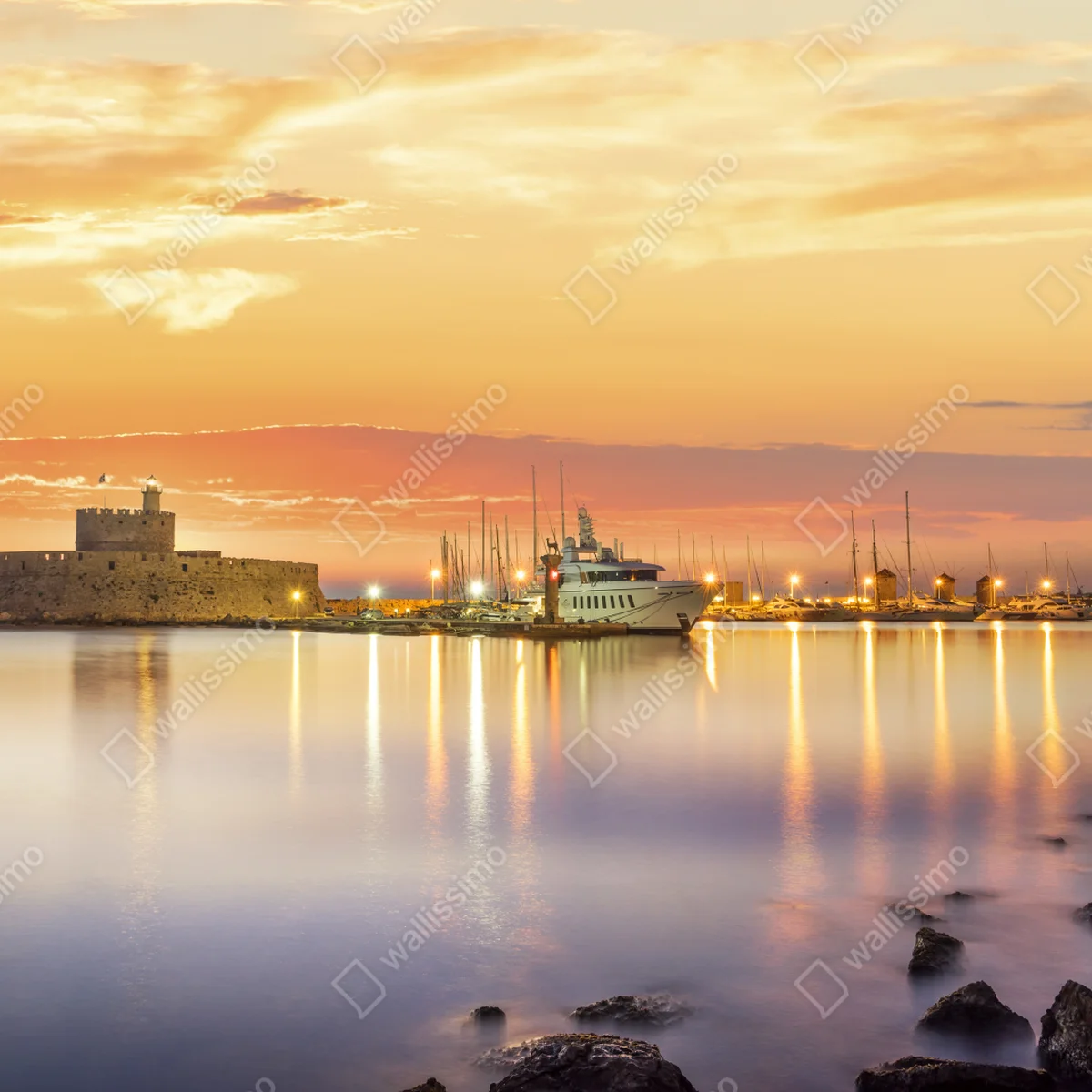 Naklejka na laptopa twierdza Agios Nikolaos w porcie Mandraki, Rodos Naklejka na laptopa twierdza Agios Nikolaos w porcie Mandraki, Rodos