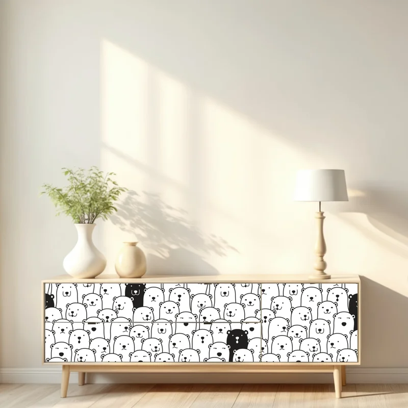 Repositionierbarer Aufkleber niedliches muster mit bären