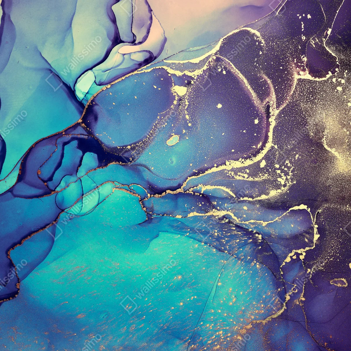 Fensteraufkleber türkis und gold fließende marmorabstraktion Fensteraufkleber türkis und gold fließende marmorabstraktion