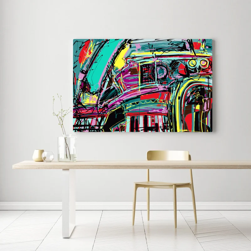 Leinwandbild lebhafte türkis abstrakte autokomposition Leinwandbild lebhafte türkis abstrakte autokomposition
