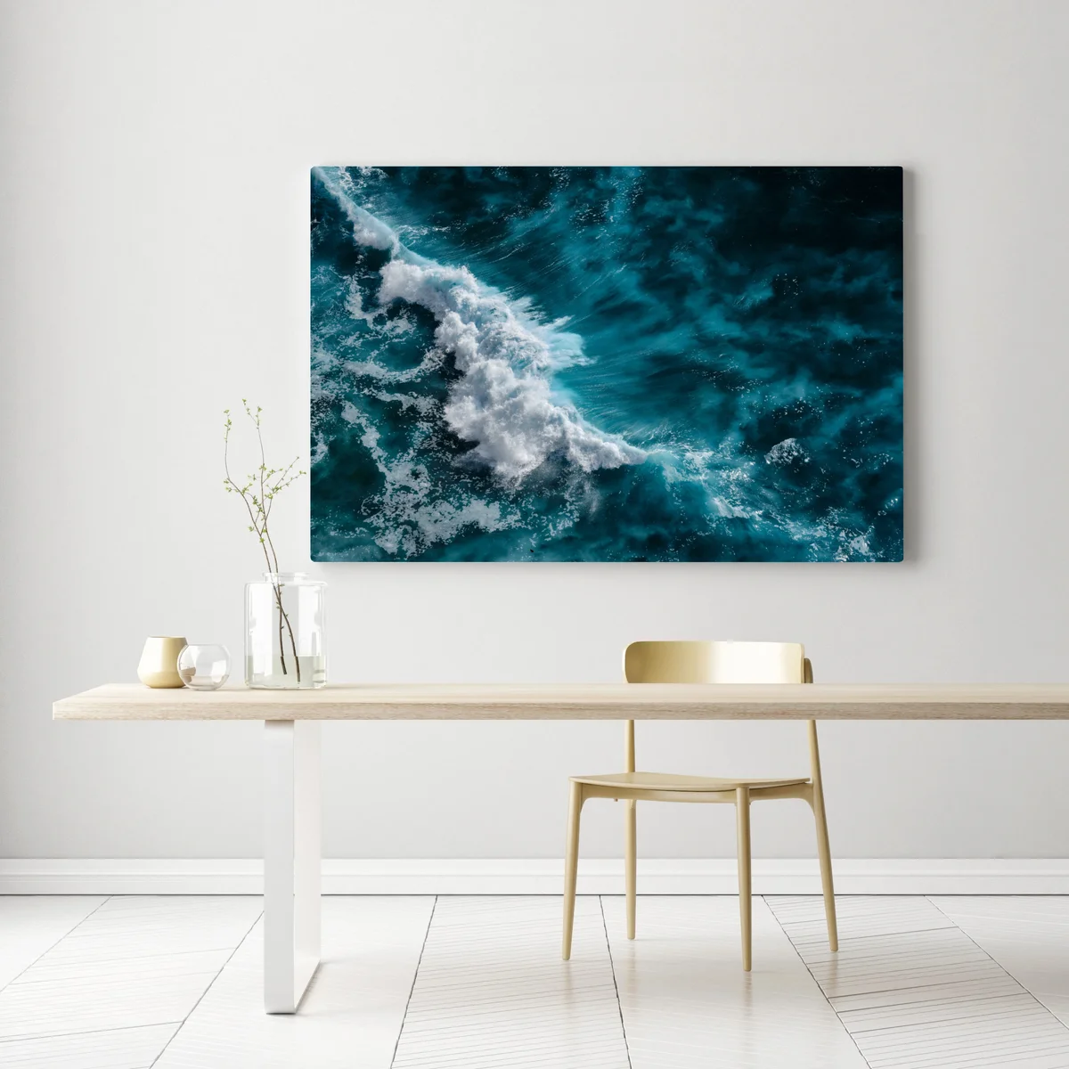 Leinwandbild türkisfarbene ozeanwellen aus der luft Bali Leinwandbild türkisfarbene ozeanwellen aus der luft Bali