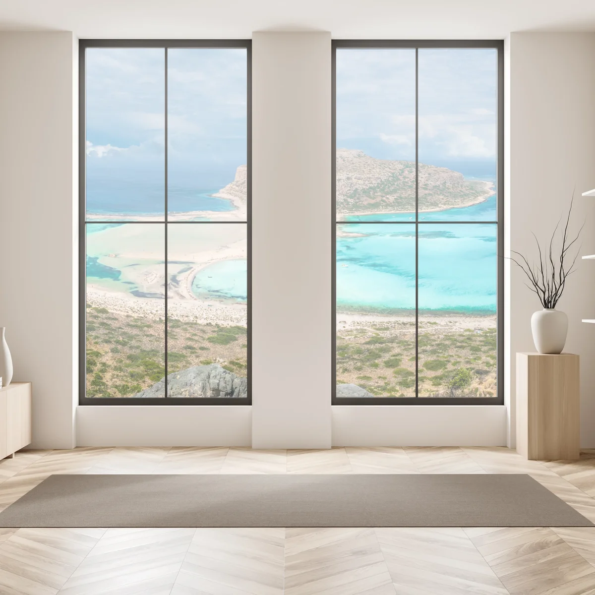 Fensteraufkleber Balos Lagoon, Kreta panorama strandblick Fensteraufkleber Balos Lagoon, Kreta panorama strandblick