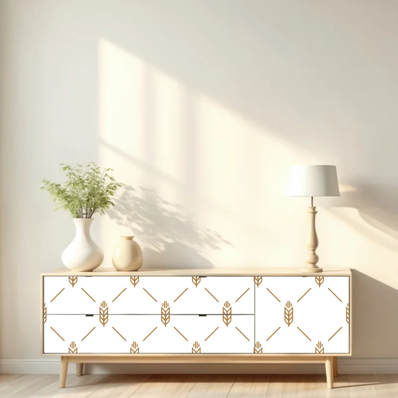 Repositionierbarer Aufkleber goldenes geometrisches weizenmuster Repositionierbarer Aufkleber goldenes geometrisches weizenmuster
