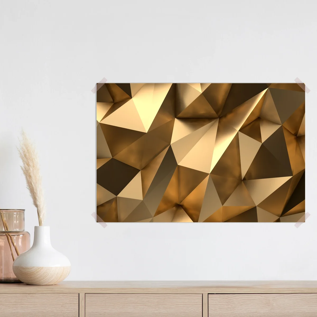 Poster goldene geometrische facetten Poster goldene geometrische facetten