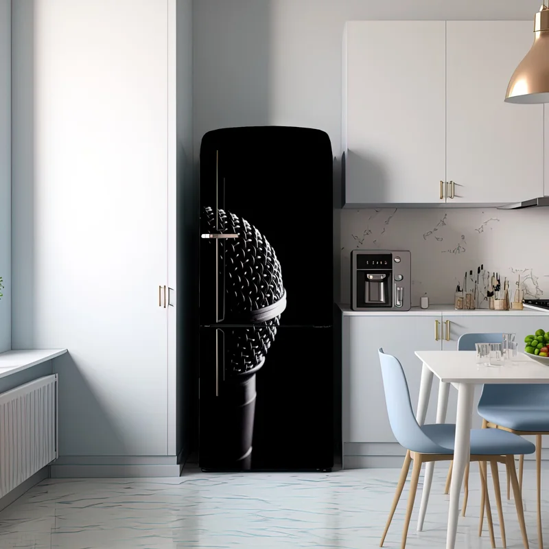 Kühlschrankaufkleber dramatische mikrofon-nahaufnahme Kühlschrankaufkleber dramatische mikrofon-nahaufnahme