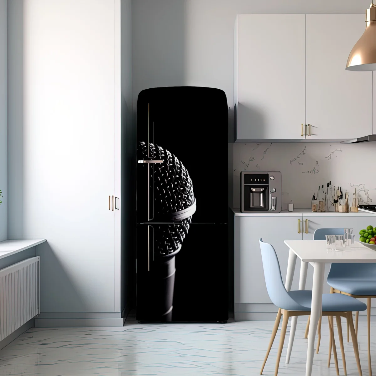 Kühlschrankaufkleber dramatische mikrofon-nahaufnahme Kühlschrankaufkleber dramatische mikrofon-nahaufnahme