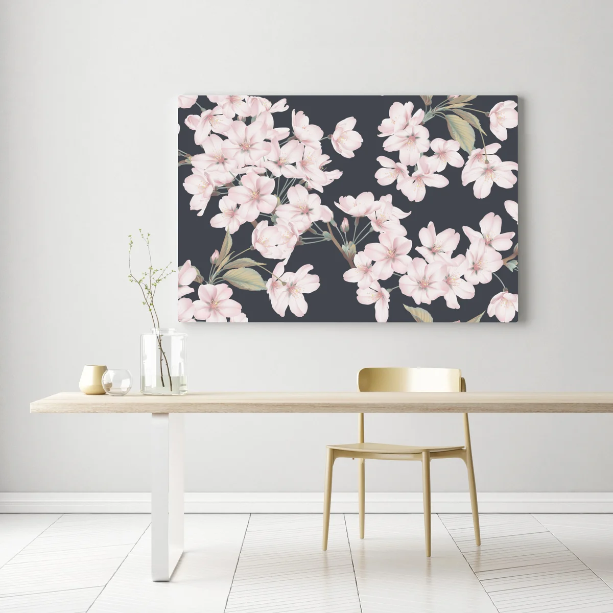 Leinwandbild zartes kirschblütenmuster Leinwandbild zartes kirschblütenmuster