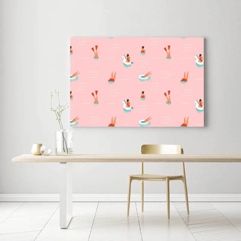 Leinwandbild verspieltes pastell poolmuster Leinwandbild verspieltes pastell poolmuster