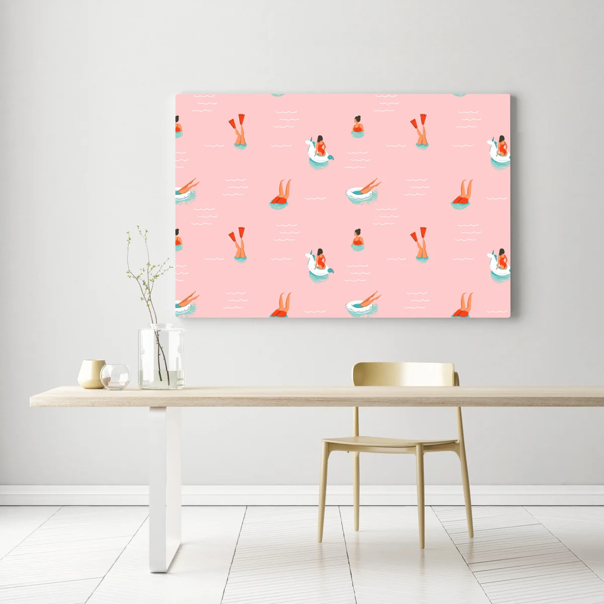 Leinwandbild verspieltes pastell poolmuster Leinwandbild verspieltes pastell poolmuster