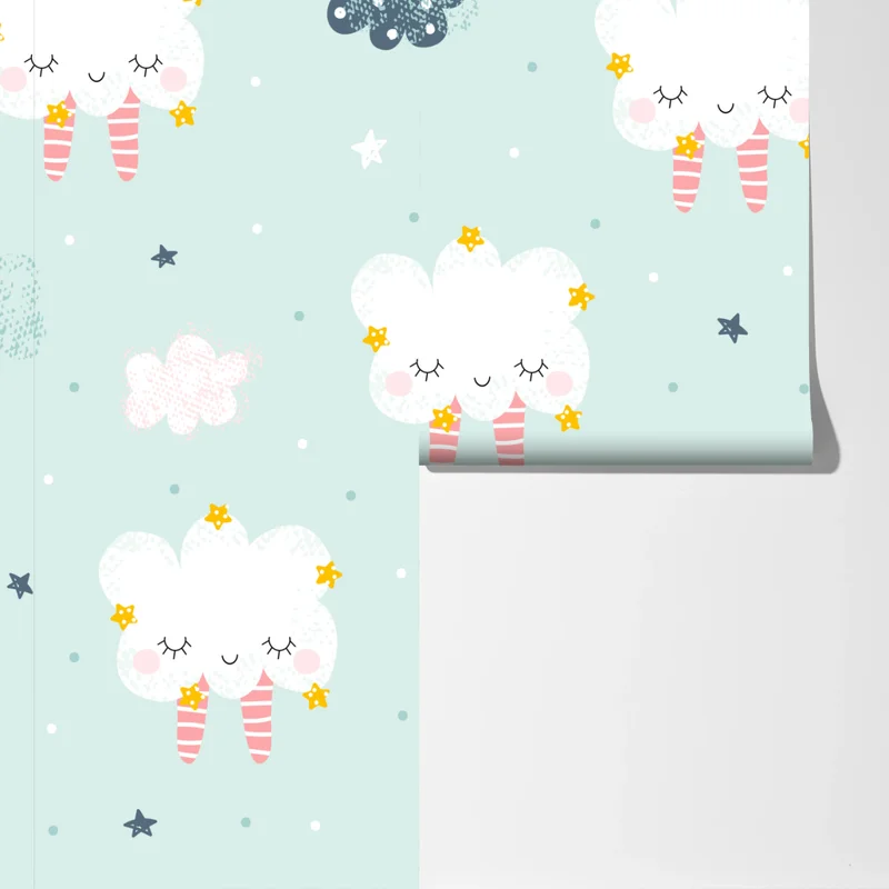Fototapete schlafende wolken kinderzimmer muster Fototapete schlafende wolken kinderzimmer muster