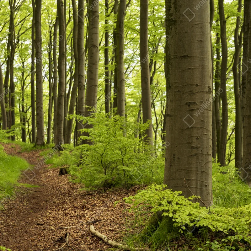 Poster ruhiger grüner waldweg Poster ruhiger grüner waldweg