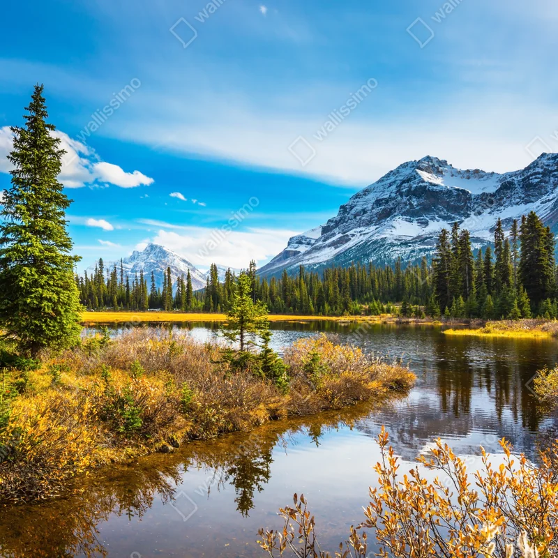 Fototapete Rocky Mountains uferreflexion Fototapete Rocky Mountains uferreflexion