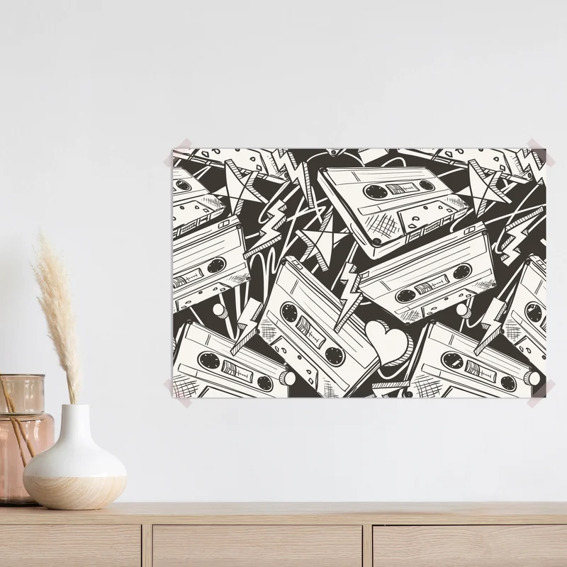 Poster vintage kassettenmuster Poster vintage kassettenmuster