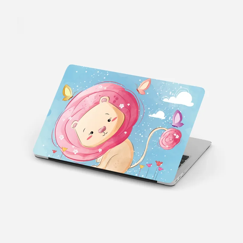 Laptop-Aufkleber süßer löwe mit rosa mähne