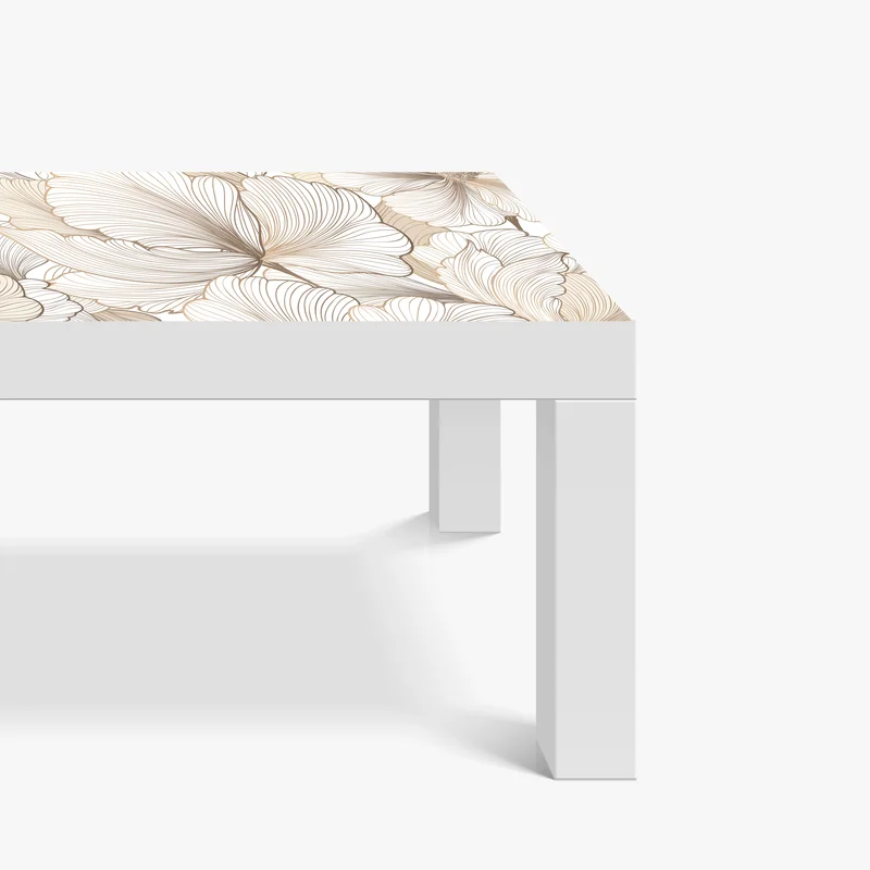 Tischaufkleber und Schreibtischaufkleber zarte beige blumenillustration