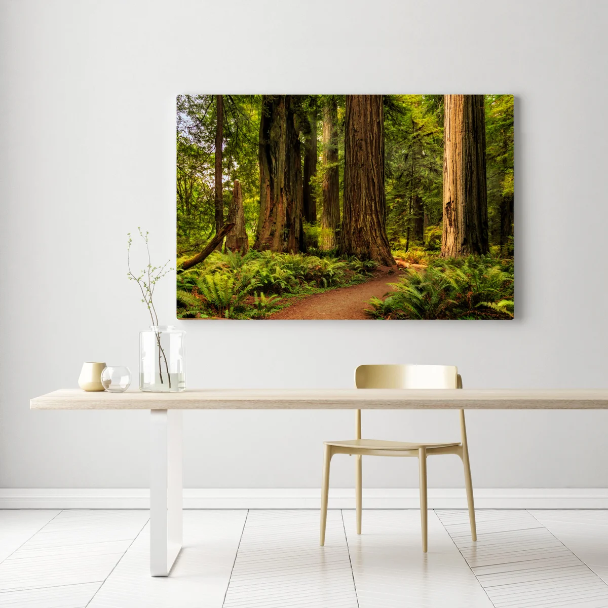 Leinwandbild Kalifornien mammutbäume waldweg Leinwandbild Kalifornien mammutbäume waldweg