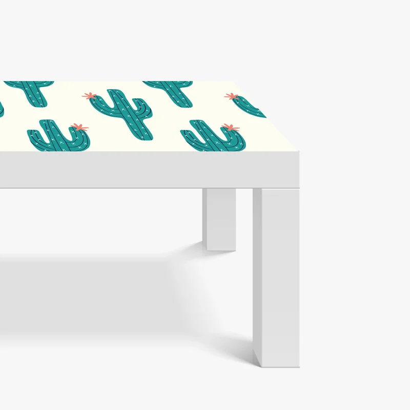 Tischaufkleber und Schreibtischaufkleber verspieltes türkis kaktusmuster