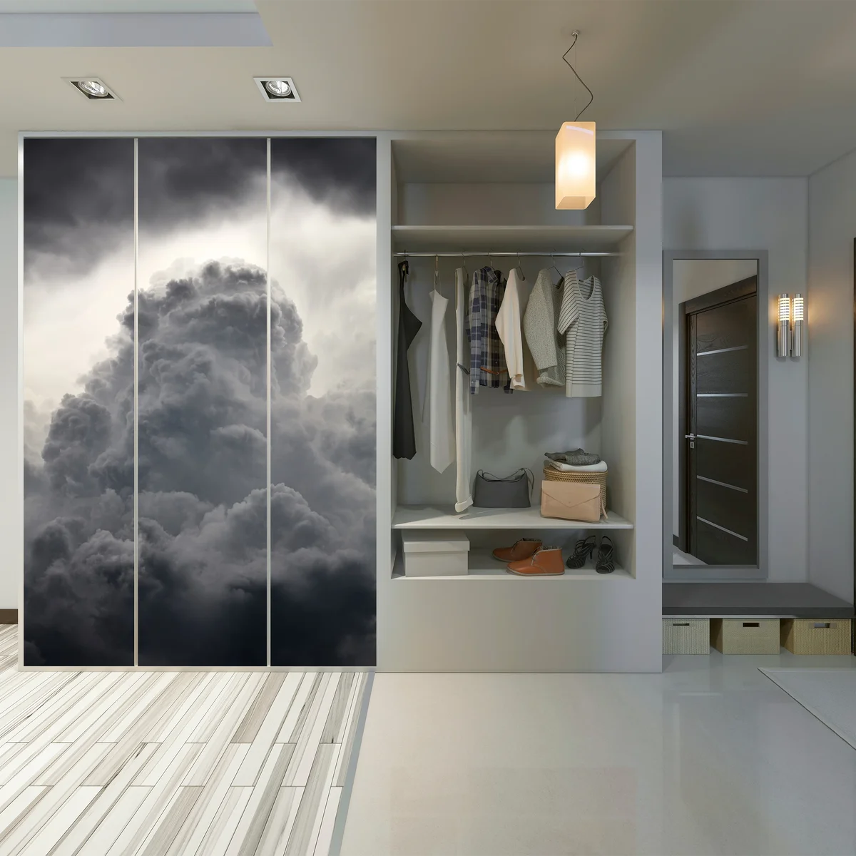 Schrankaufkleber dramatische graue wolkenlandschaft Schrankaufkleber dramatische graue wolkenlandschaft