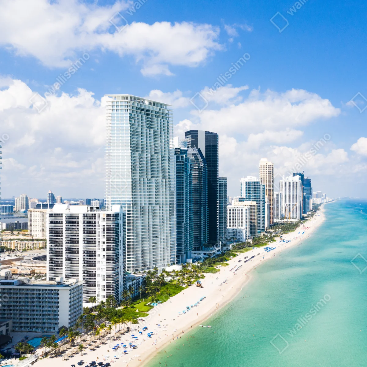 Kühlschrankaufkleber türkisfarbene strand-skyline Kühlschrankaufkleber türkisfarbene strand-skyline