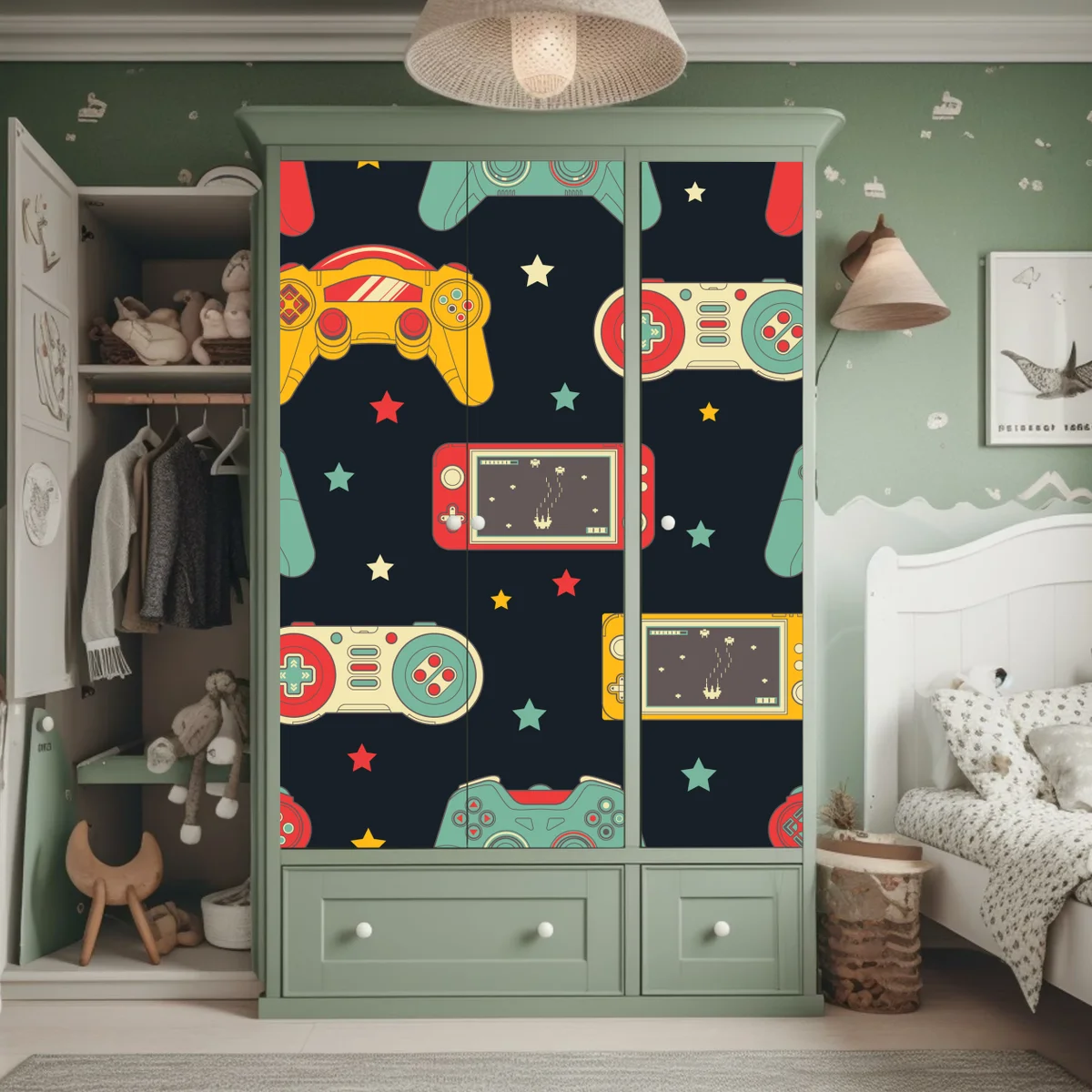 Schrankaufkleber retro gamecontroller muster Schrankaufkleber retro gamecontroller muster