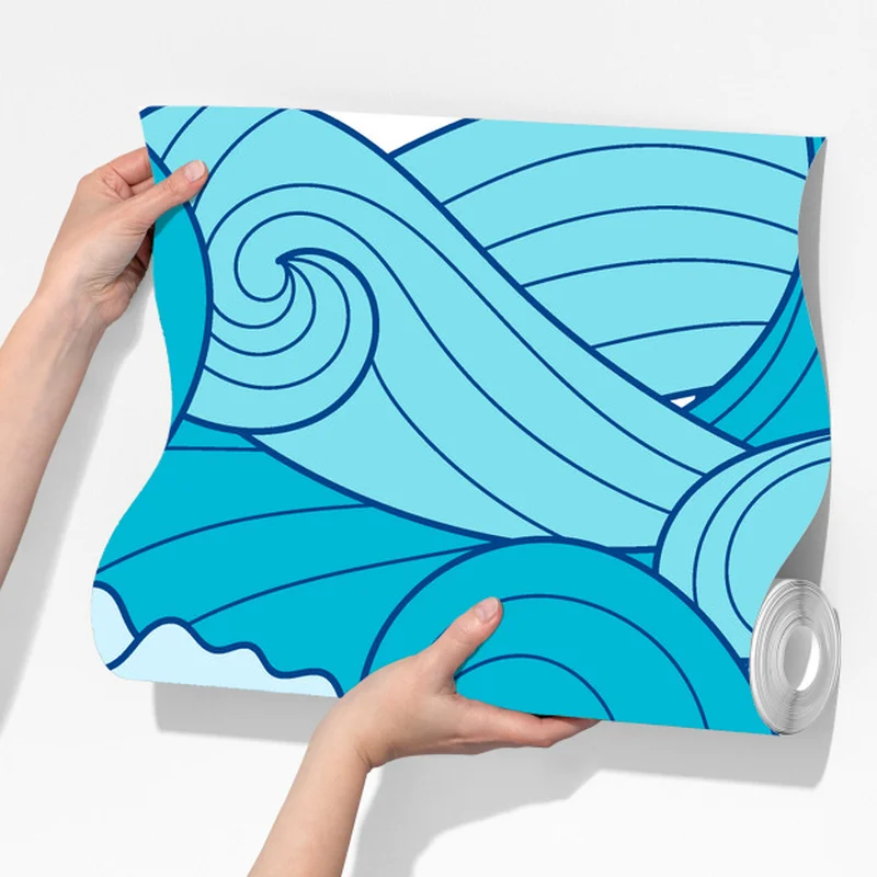 Fototapete blaue ozeanwellen illustration Fototapete blaue ozeanwellen illustration