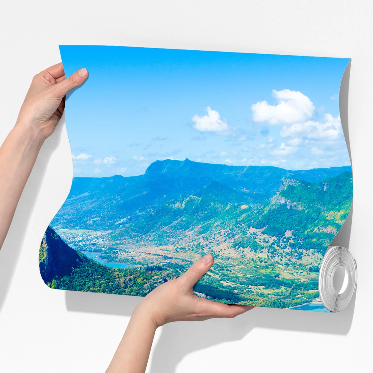 Fototapete türkisfarbene lagune aus der luft, Mauritius Fototapete türkisfarbene lagune aus der luft, Mauritius