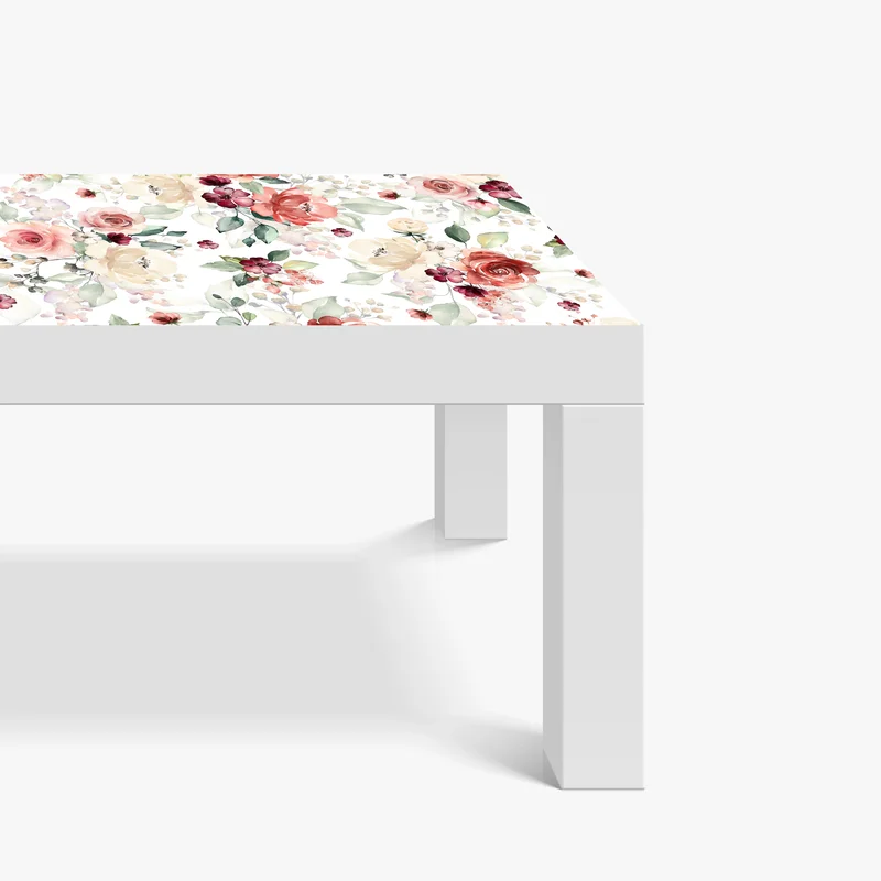 Tischaufkleber und Schreibtischaufkleber zartes aquarell rosenmuster
