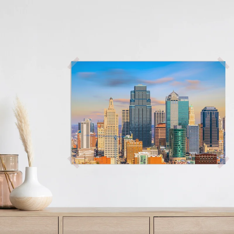 Poster Kansas City skyline bei sonnenuntergang Poster Kansas City skyline bei sonnenuntergang