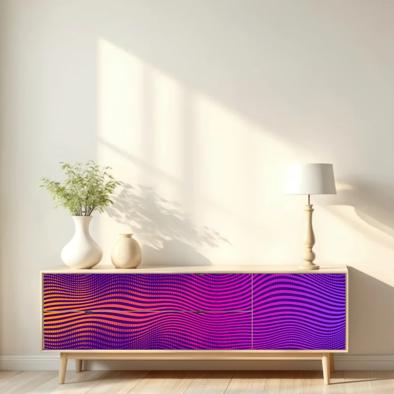 Repositionierbarer Aufkleber leuchtendes verlauf-wellenmuster