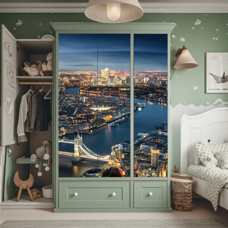 Schrankaufkleber nächtliche skyline von London