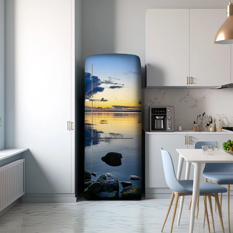 Kühlschrankaufkleber ruhige küstenlandschaft bei sonnenuntergang Kühlschrankaufkleber ruhige küstenlandschaft bei sonnenuntergang